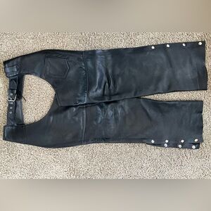 Mens Leather Motorcycle Chaps